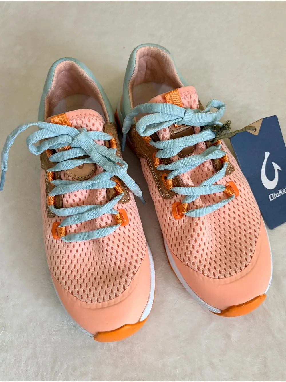 OluKai Kids Peach & Mint Athletic Sneakers